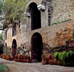 Arte romana: vista da domus aurea ou Casa Doree: palácio imperial da Roma antiga, construído por Neron. Roma, Itália