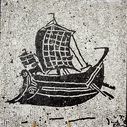 Navio Sabratha de regresso ao porto de Óstia (mosaico