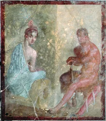 Casal sentado, Pompéia, Itália (fresco)