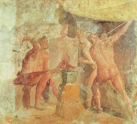 Forja de Vulcano, da casa VII, Pompeia, c.50-79 dC