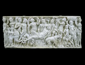 O Triunfo Indiano de Dioniso, 180-195 DC (mármore branco)