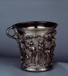 Tresor de Boscoreale: timbale com esqueletos. Fim do século I a.C. - século I d.C. Paris, Museu do Louvre