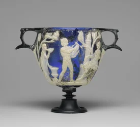 Cameo Glass Skyphos, c.1 AD (vidro)