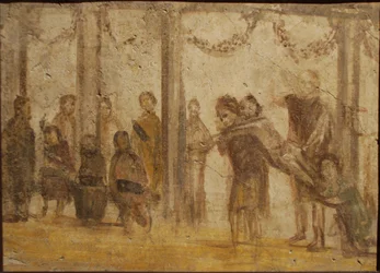 A punição de um aluno. Afresco da casa de Julia Felix, século I.