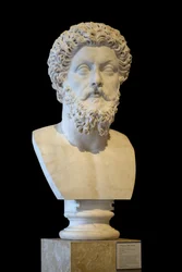 Arte Roma Busto do Imperador Romano Marco Aurele (121 - 180 d.C.) mármore