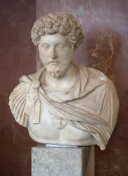 Arte Roma Busto do Imperador Romano Marco Aurele (121 - 180 d.C.) mármore