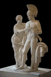 Arte Roma Casal Imperial em março e Vênus (entre 120 e 140 d.C.) escultura