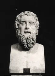 Busto de Aristófanes (c.445-c.385 BC) (mármore) (foto a p/b)