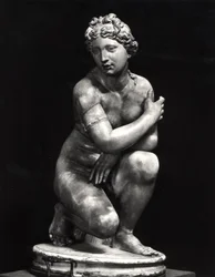 Vénus agachado, cópia de um original grego do século III a.C. (mármore) (foto a p/b)