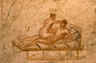 Fresco erótico de um cubículo da Casa dos Vettii, Pompeia (Lista do Património Mundial da UNESCO)