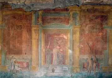 Fresco representando Ifigénia em Tauris, Casa de Pinarius Cerialis, Pompeia (Património Mundial da Unesco), Campânia, Itália, Civilização romana