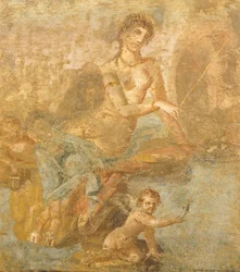 Afresco representando Orestes, Pílades e Ifigénia, de Casa dos Cupidos de Ouro, Pompeia , Campânia, Civilização Romana