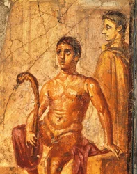 Afresco representando Selene e Endimião, da Casa do Centenário, Pompeia, Campânia, Itália