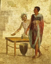 Afresco que representa Jasão e Pélias em Pompeia