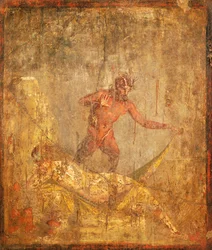 Afresco com tema erótico representando a Ninfa e o Pã de Pompeia (Património Mundial da UNESCO