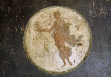 Fresco com medalhão, ala direita da Casa dos Vettii, Pompeia (Património Mundial da UNESCO