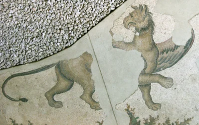 Mosaico representando um Leão Griffon, Arasta Bazaar, Sultão Ahmet Mesquita, Istambul.