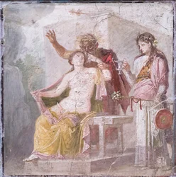 Antigo sátiro e hermafrodita, 50-79 d.C. (fresco)