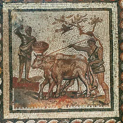 Lavrar e semear. Mosaico (mosaico)