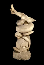Arte romana: «Eros sobre um golfinho». Escultura baseada num original grego. Nápoles, Museo Archeologico Nazionale