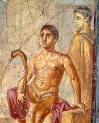 Selene e Endimião, fresco da Casa do Centenário, Pompeia , Campânia, Civilização Romana