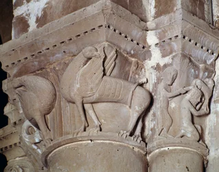Caim mata Abel (capital esculpido do transepto)