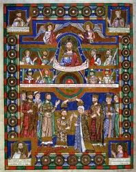 Coroação de Henrique, o Leão, e o seu casamento com Matilde, do Evangeliário de Henrique, o Leão