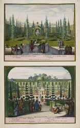 O Parque em Enghien, c.1685, ilustração de uma 