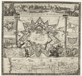 As vitórias de Rabenhaupt em Groningen nos anos 1672-1673
Victorien van syn exc. Rabenhaupt, em Groningen and the Omlanden, int iaer 1672 e 73 (título sobre o objecto)