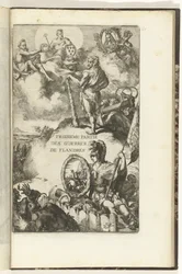 Impressão do título para a terceira parte de Guerres de Flandres
Troisieme partie des Guerres de Flandres (título sobre o objecto)
Guerres de Flandres (título da série)
