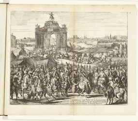 Feestelijke intocht van Farnese na het ontzet van Parijs, 1590
Festes triomphales que Paris fait à Alexandre Farnese pour l