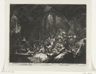 Os Habsburgos expulsam os sitiantes turcos dos túneis sob o Castelo Imperial Descoberto e destruído Mijn der Turks sob o Keyserlijke Burgh (título no objeto)