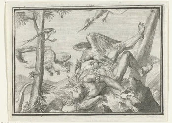 Página de título do panfleto: O Tapoeijer depenado, 1702
De Geplukte Tapoeijer (título sobre o objecto)
Esopus na Europa (título da série)