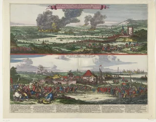 Viagem a Chatham e a conquista da ilha de Sheppey, 1667 Imagem do Stadt e revisor de Rochester, Chetham etc. / Het Eylandt Shepey e 