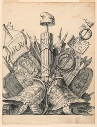Desenho, Troféu de armas, 1830-1850
