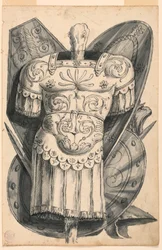Desenho, Troféu com armas, 1830-1850