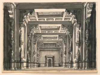 Design de palco, interior do salão gótico