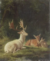 Deer in a Landscape (óleo sobre tela)