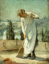 No Telhado (óleo sobre tela)