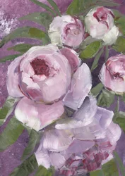 Peónias cor-de-rosa com um toque pictórico