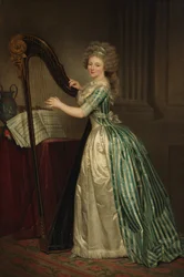 Auto-retrato com uma harpa, 1791.