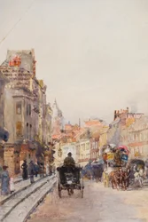 Brompton Road, Looking East (aguarela)