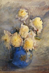 Peônias em um vaso azul, 1899