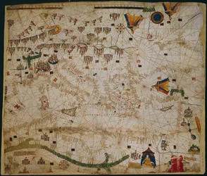 Carta náutica do mar Mediterrâneo e do mar Negro, década de 1440