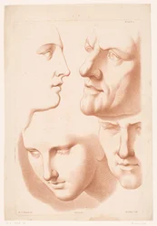 Cabeças de homem e mulher
Princípios de desenho da natureza, parte dois (título da série)
IIe Cahier de Principes du Dessin d