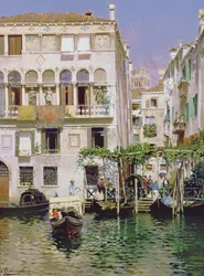 Uma cena de canal em Veneza