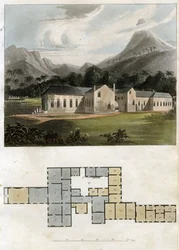 Vista e planta da Longwood House, Santa Helena: a residência de Napoleão Bonaparte
