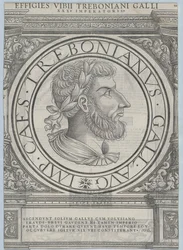 Imperador romano Trebonianus Gallus (gravura)