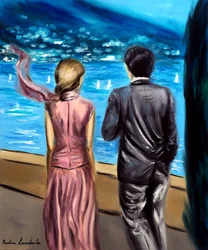 Um passeio no Lago de Como, 2025 (óleo sobre tela)