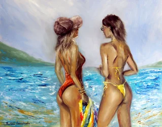 Na praia, 2022 (óleo sobre tela)